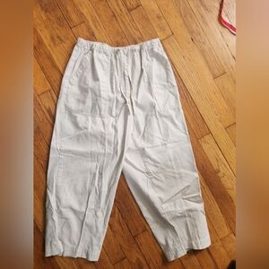 Classic Elements Women's Cream Drawstring Jogger Pants